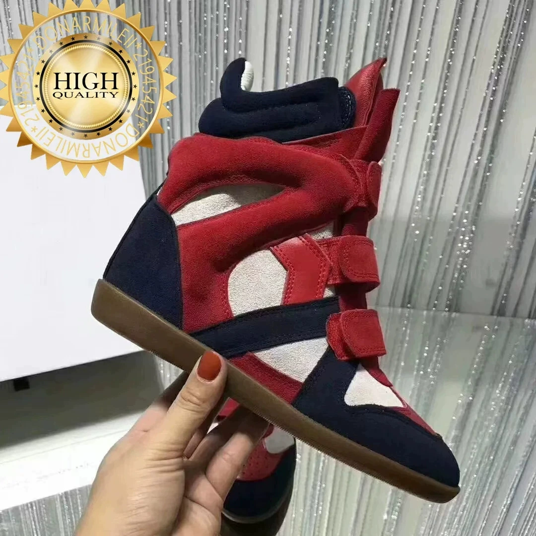 В наличии трансграничная европейская и американская уличная звезда, классическая модная повседневная обувь с высоким берцем на липучке, увеличивающая рост для мужчин и женщин.