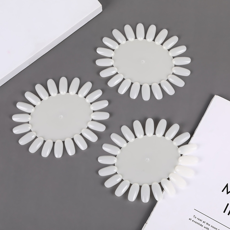 Transparent Sunflower Color Card 20-Color Display Plate Oval Nail Polish Color Card Practice Manicure Display Nail Polish