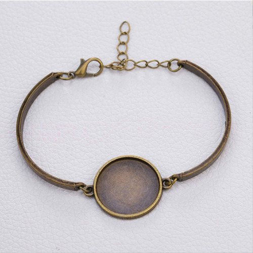 Alloy jewelry accessories DIY 20mm round time gem base bracelet and bangle