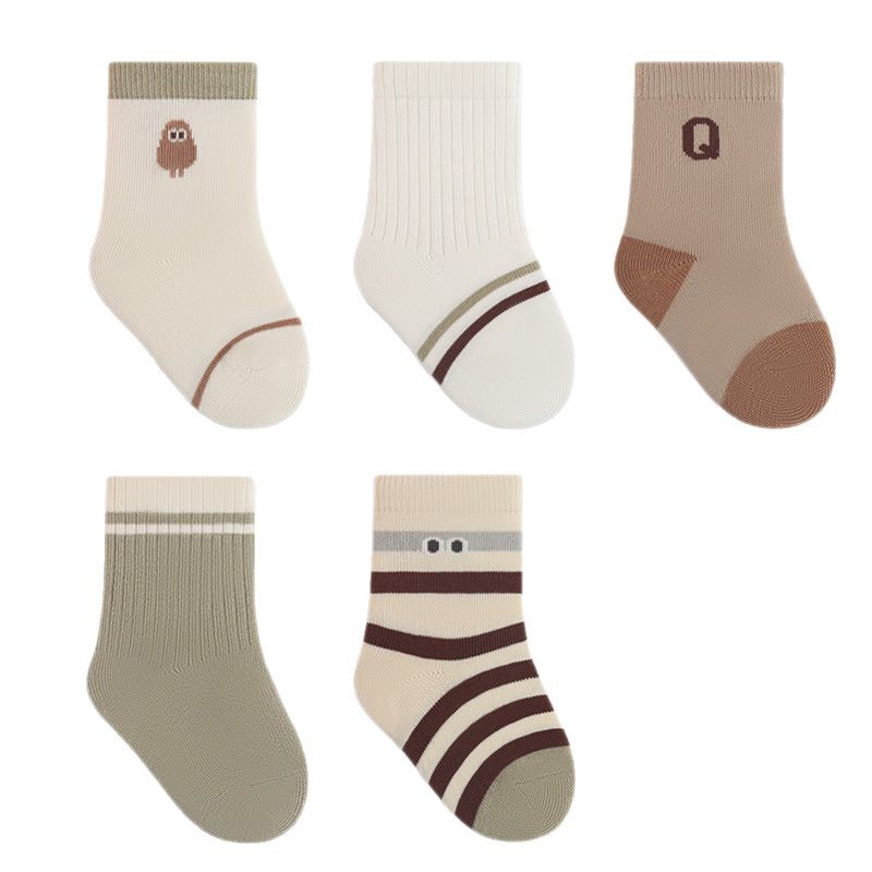 Calcetines de primavera y verano delgados calcetines de algodón para niños y niñas, calcetines antibacterianas para bebés, calcetines de otoño para niños