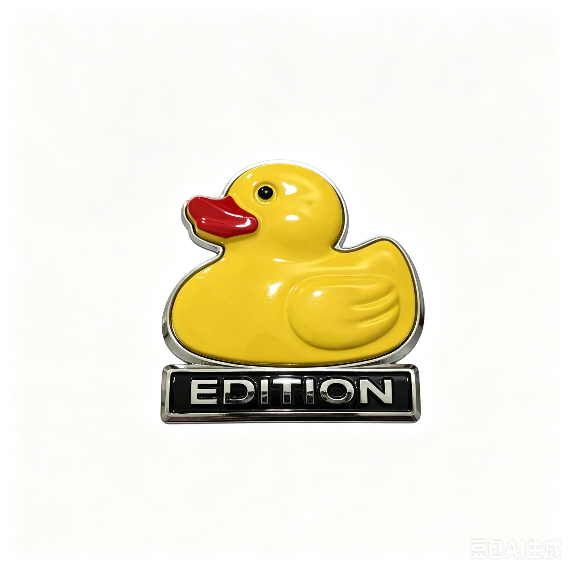 Car modification high-end metal yellow duck decorative sticker 3D personalized large duck body side emblem tail emblem