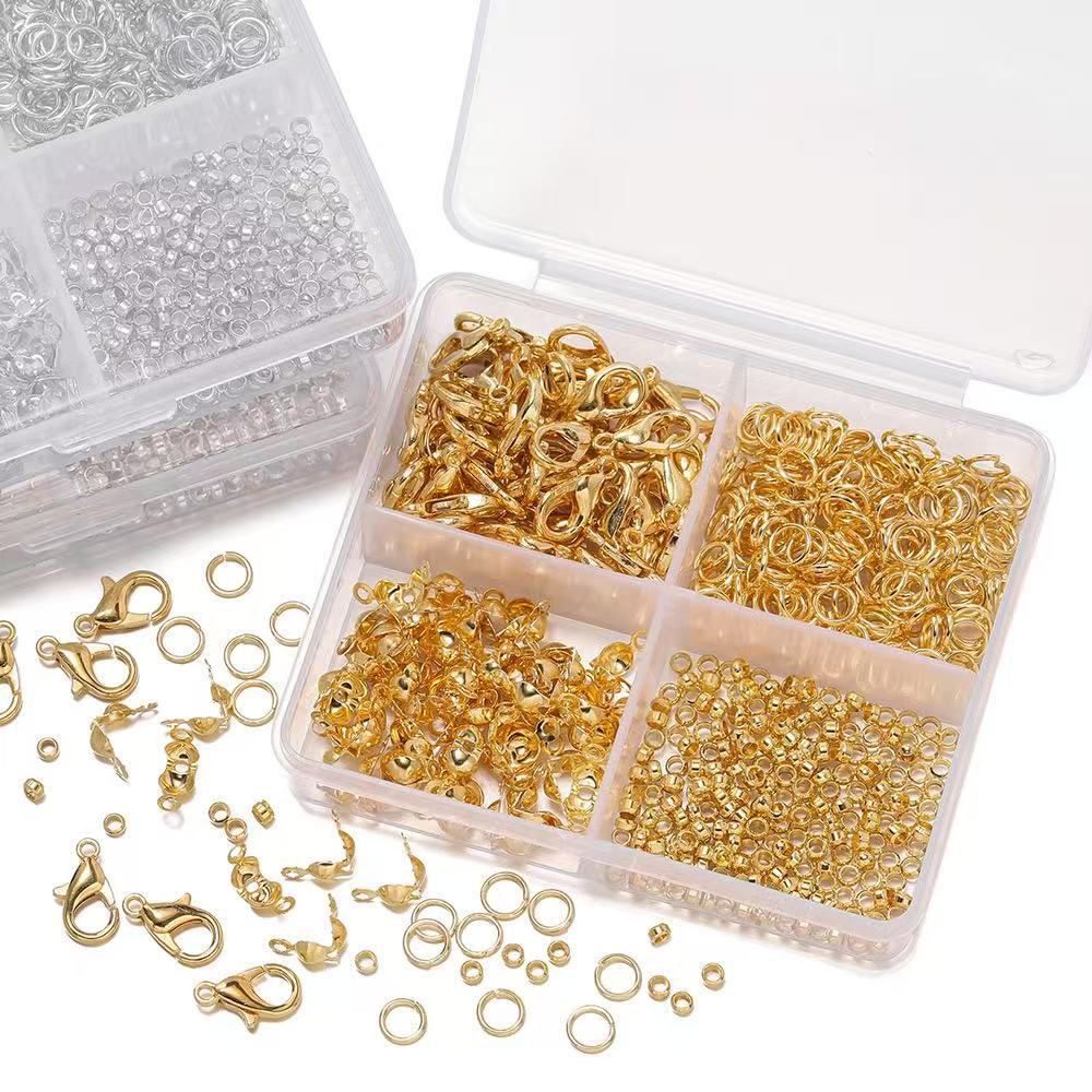Boxed Lobster Clasp Single Circle Positioning Bead Bag Buckle Jewelry Accessories Combination Set DIY Necklace Bracelet Beaded Set Box