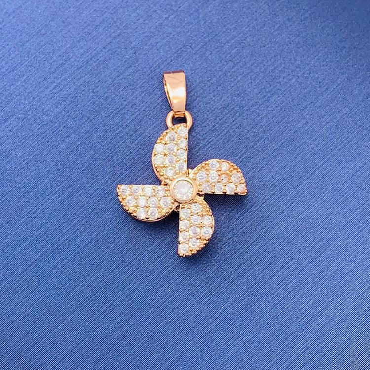 2022 nuevo trébol giratorio simple cien colgante fuente joyería fábrica al por mayor directa sin cadena