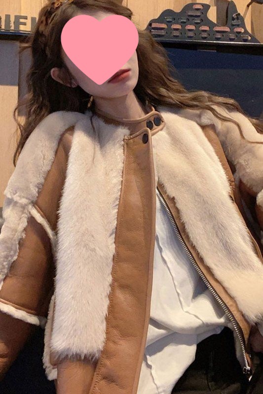 Vintage-Inspired Niche Non-Repetitive Fur Biker Jacket Thickened for Autumn and Winter Women's New Style