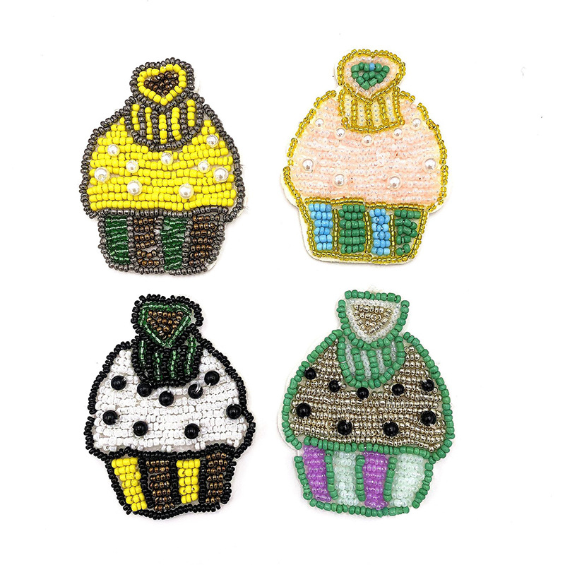 厂家新款 钉珠立体雪糕布贴服装鞋包装饰补丁DIY辅料