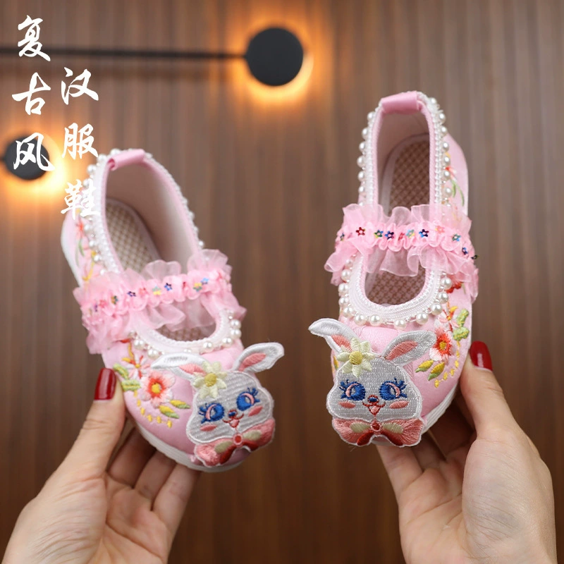 [Цветочный воздушный змей] Hanfu обувь для девочек в китайском стиле летняя детская обувь из ткани