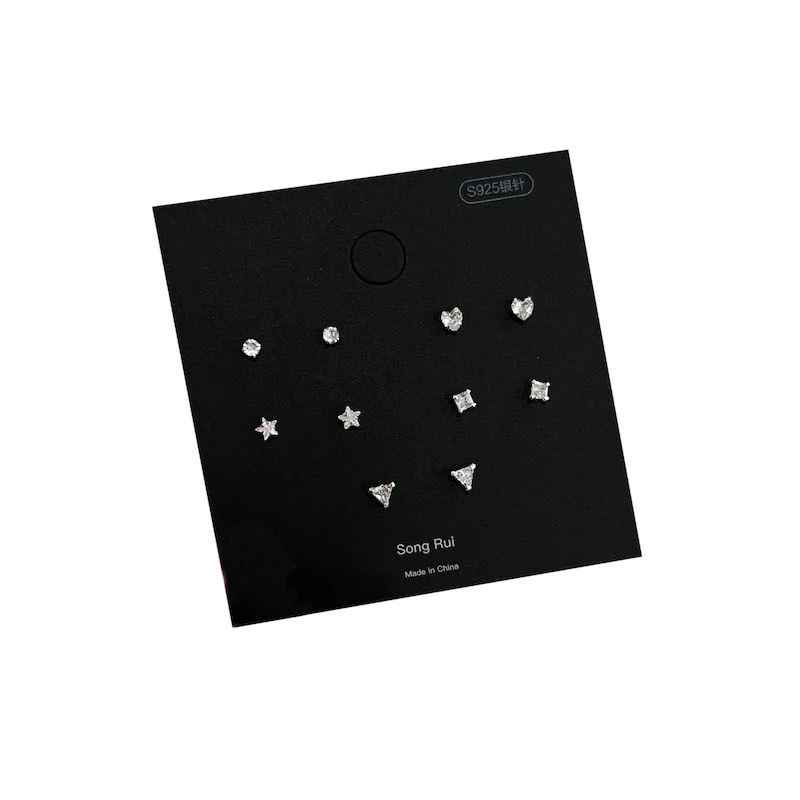 Small earrings, universal set, simple and elegant design