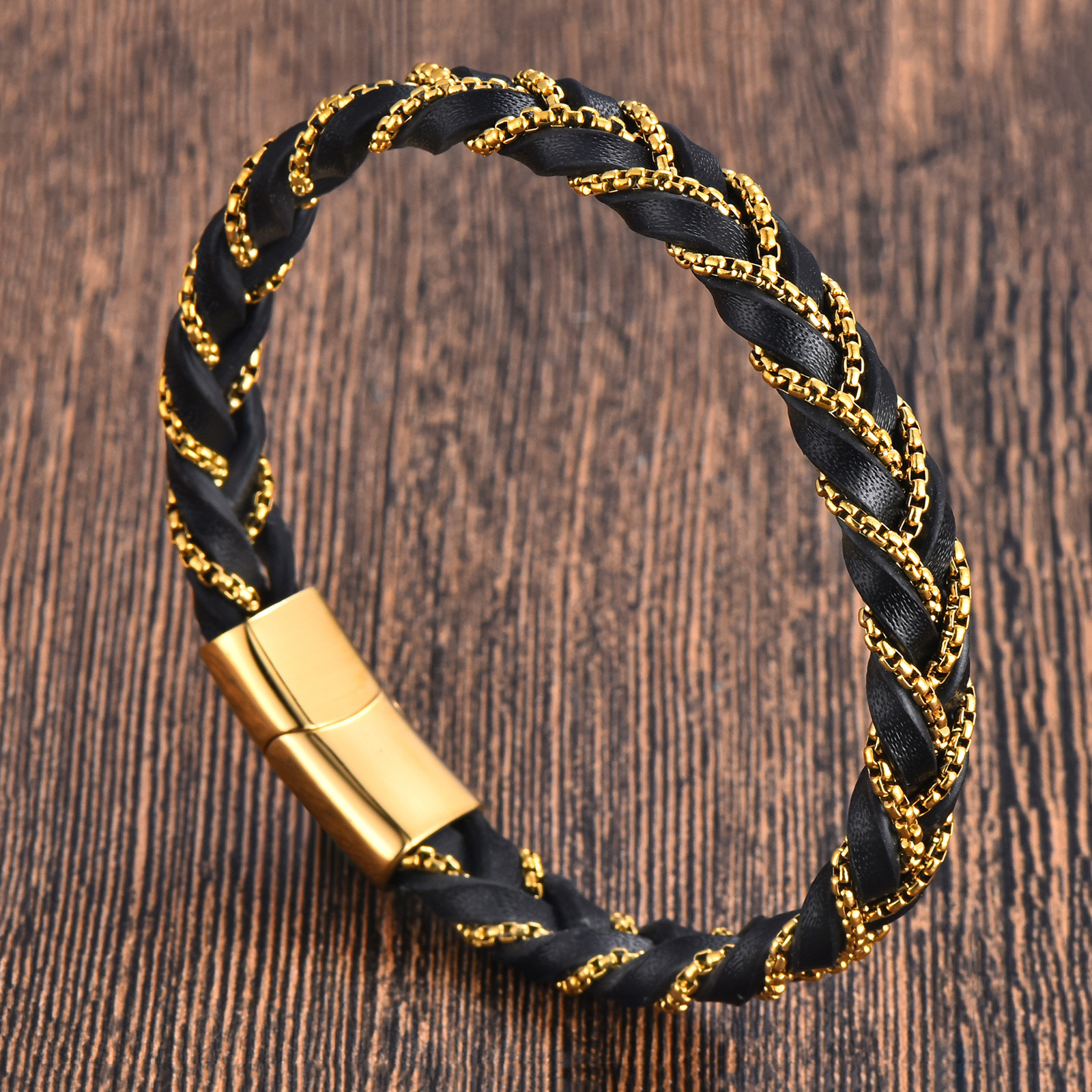 25g Weight Bangle Classification Leather Chain Material 1 Piece Quantity Daily Occasion Leather Material Geometric Pattern Men's Gender Polishing Design Simple Style Style Simple Style Geometric Leather Polishing Men's Bangle Men Cord & Leather Bracelets 3