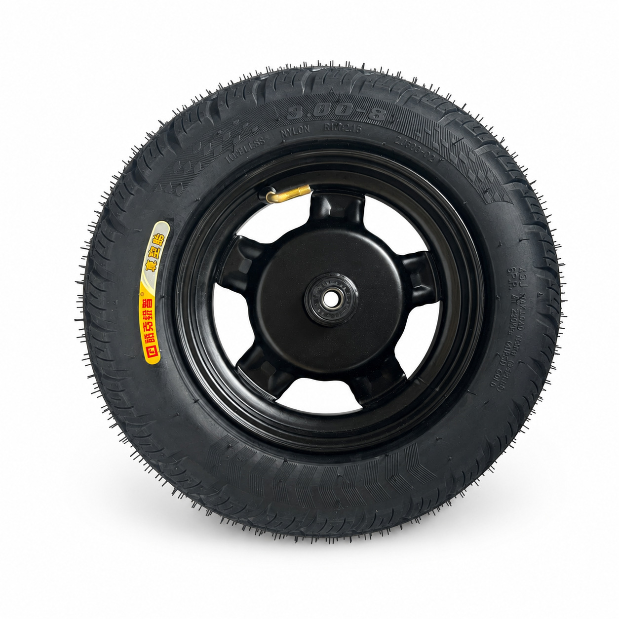 3.00-8 vacuum tire complete wheel for elderly mobility tricycles, solid tires for front and rear wheels, no need for inflation, 300-8 assembly