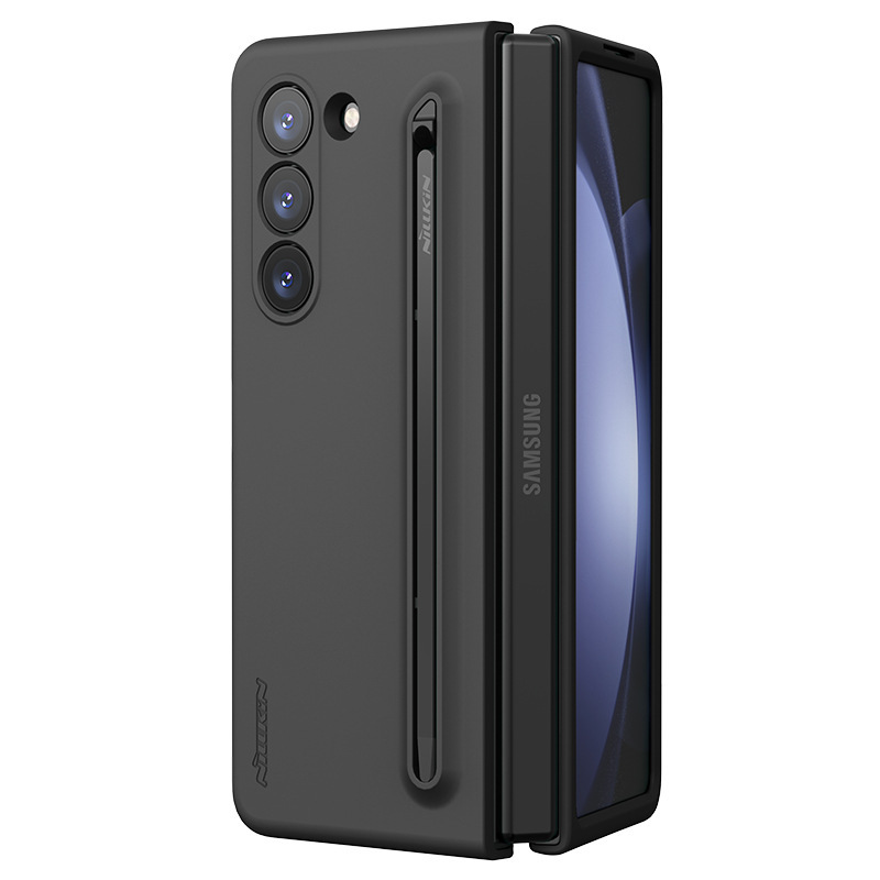 Ốp lưng Samsung Galaxy Z Fold 6 5G nhám mờ, mặt kính đen, cửa sổ trượt chống nhìn trộm, có giá đỡ — Kính đen Fold (Bút) Xanh, Kính đen Fold (Đế) Xanh, Khiên mờ FOLD Xanh, Khiên mờ FOLD (Bút) Đen chi tiết 3