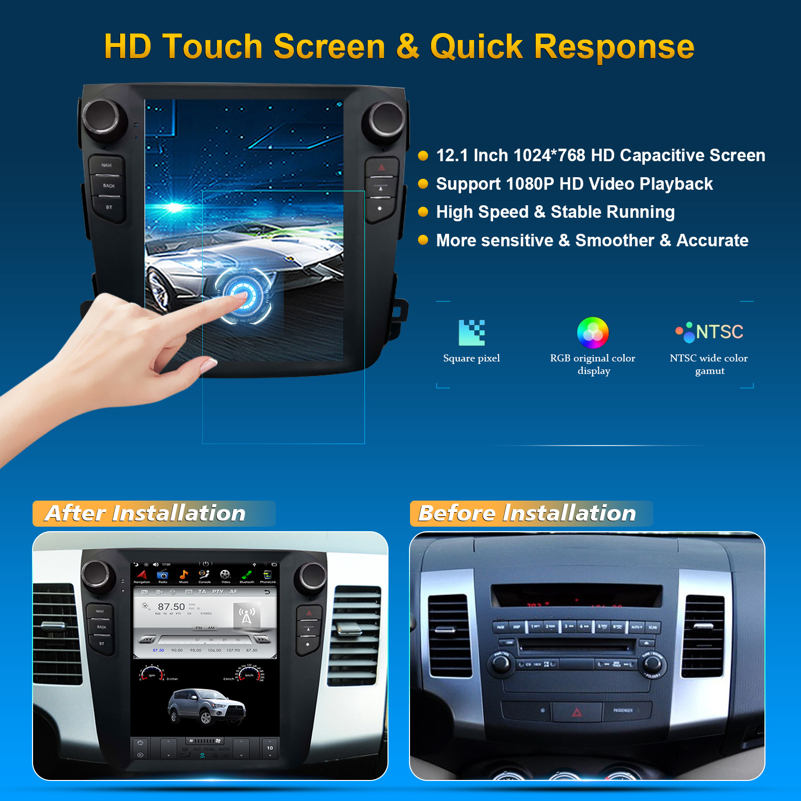 10.4 inch Vertical Screen Car Navigation Wireless Carplay Android