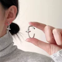Серьги из настоящего золота с гальваническим покрытием, серебряная игла, циркон, Сатурн, серьги в форме буквы С, дизайнерские серьги, доступные роскошные серьги высокого класса, женские украшения