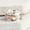Trend accessory, two-color ring heart-shaped, European style, boho style