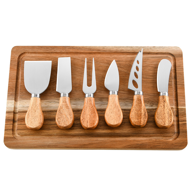 Cheese knife suit gift box-packed Knife sets Cutter Cheese knife Lovesickness Wooden handle Stainless steel cheese Pizza tool
