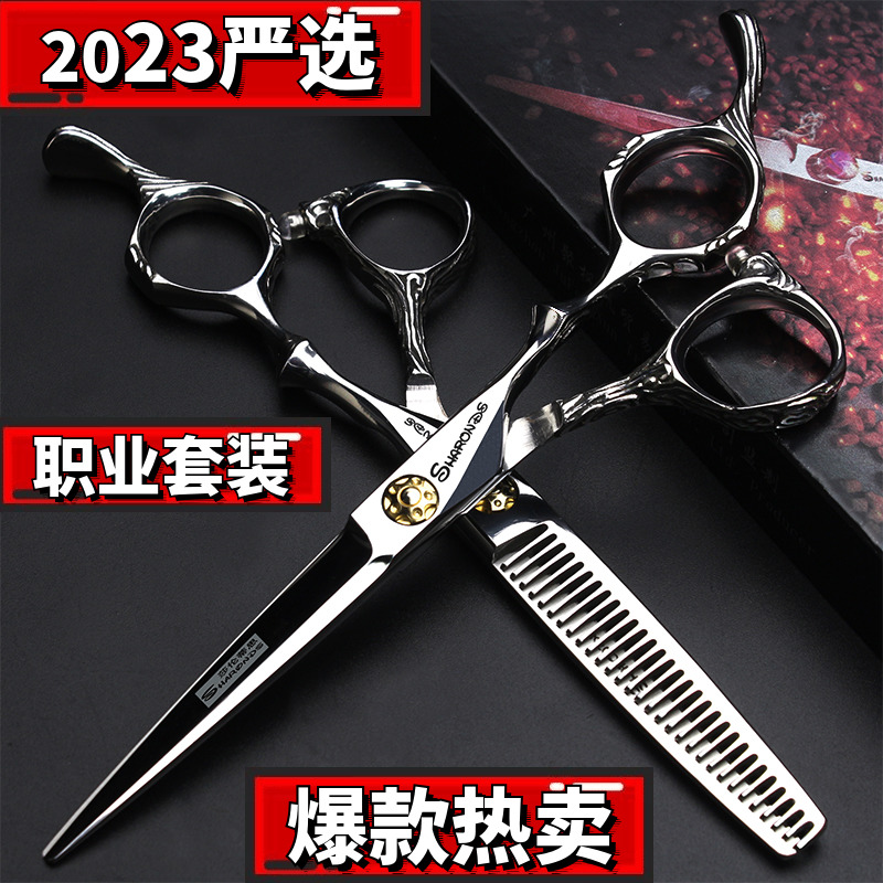 职业工具美发剪刀专业6寸理发店发型师剪刀平剪牙剪套装