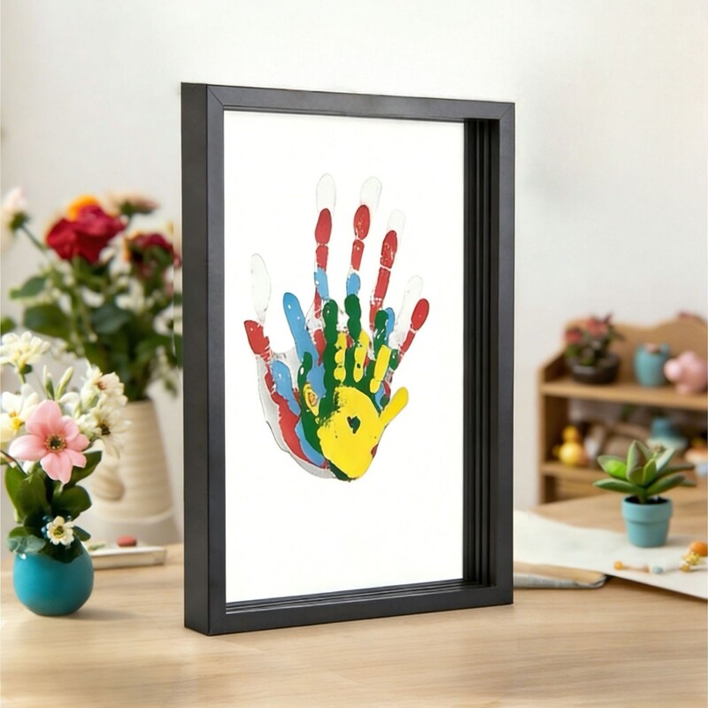 Amazon Handprint Photo Frame Couple Family Home Wooden Crafts Cross-Border DIY Modern Simple Parent-Child Set