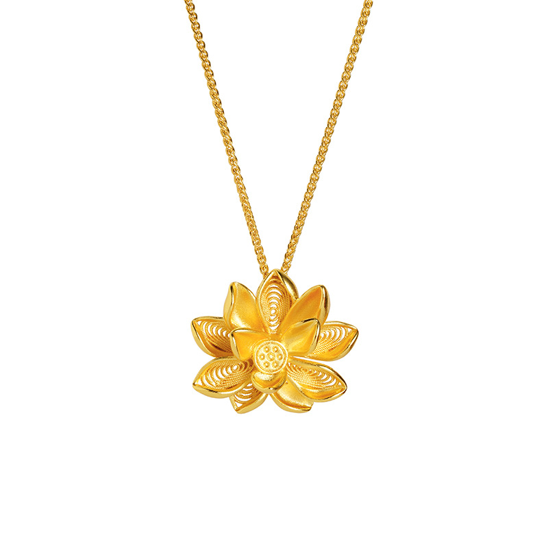 Vietnam Sha Jin China Liang Huachao Baolian colgante de flores de loto multifuncional retro no se desvanece el temperamento de la mujer suministro de accesorios