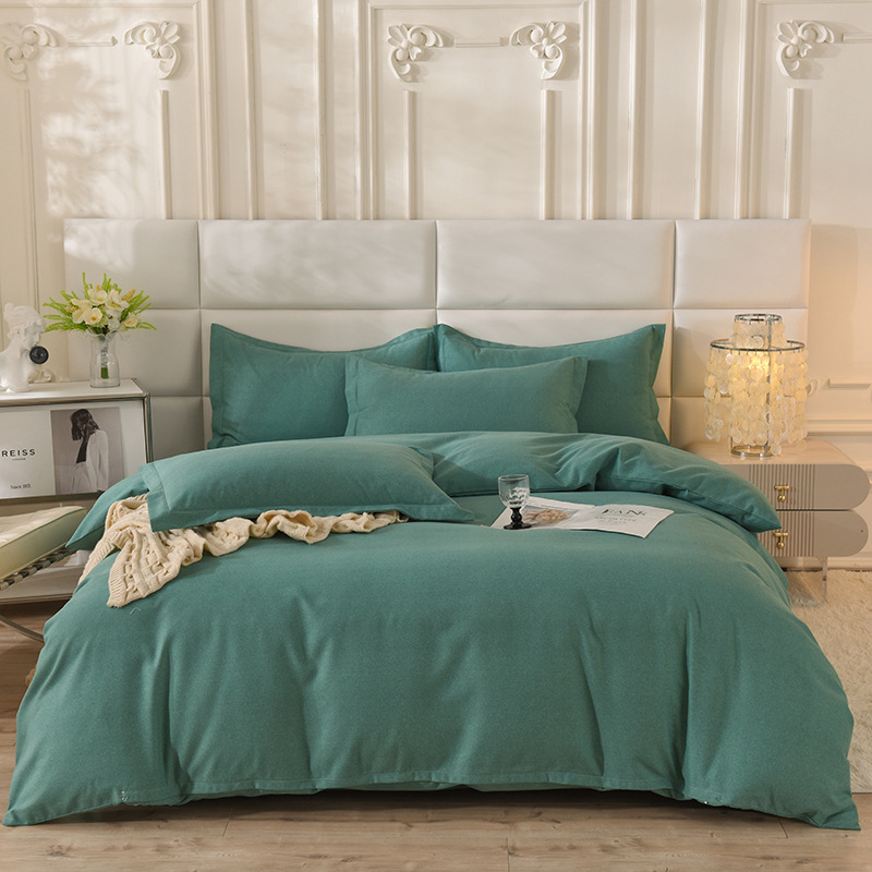 純綿厚手で毛を磨いた純色の豪華なシーツは4点セットの秋冬布団カバーの寝具は3点セットです。