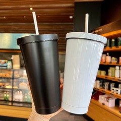 New 304 Stainless Steel Straw Cup Car Cup Large Capacity Insulated Cup Office Coffee Cup Gift Cup