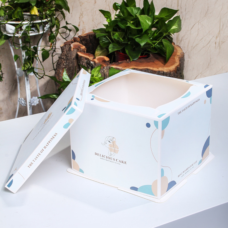 Caja de pastel de cumpleaños caja de embalaje caja de cartón 6 6 6 8 8 10 10 12 pulgadas 14/16 pulgadas de alta gama cuadrada portátil engrosada