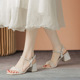 women's shoes for summer wear 2023 new high-heeled shoes with skirt small fragrant wind open toe straight strap sandals