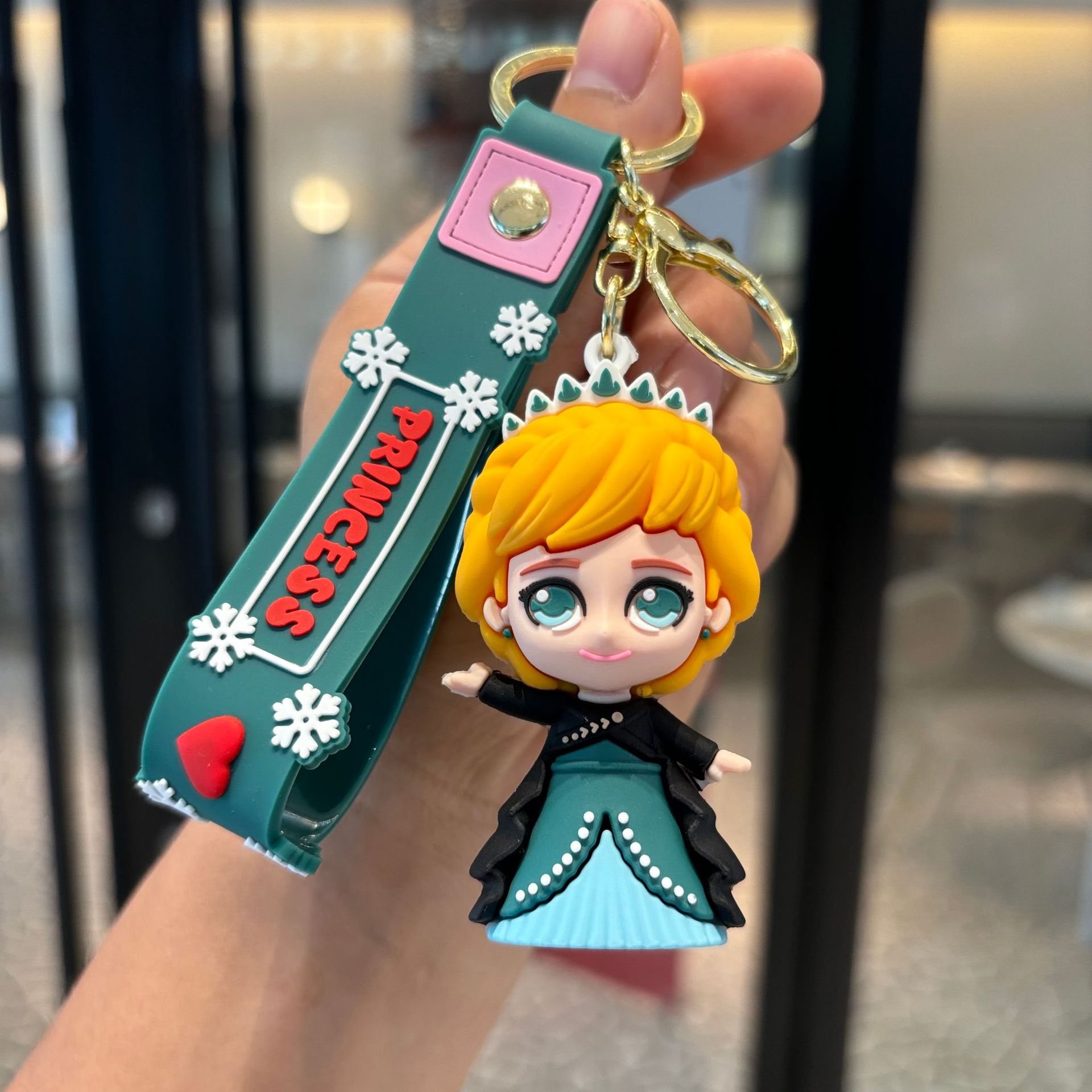 Transición fronteriza de hielo y nieve, encantador llavero de dibujos animados princesa Aisha Anna Snowbow bolsas colgantes de muñecas regalos