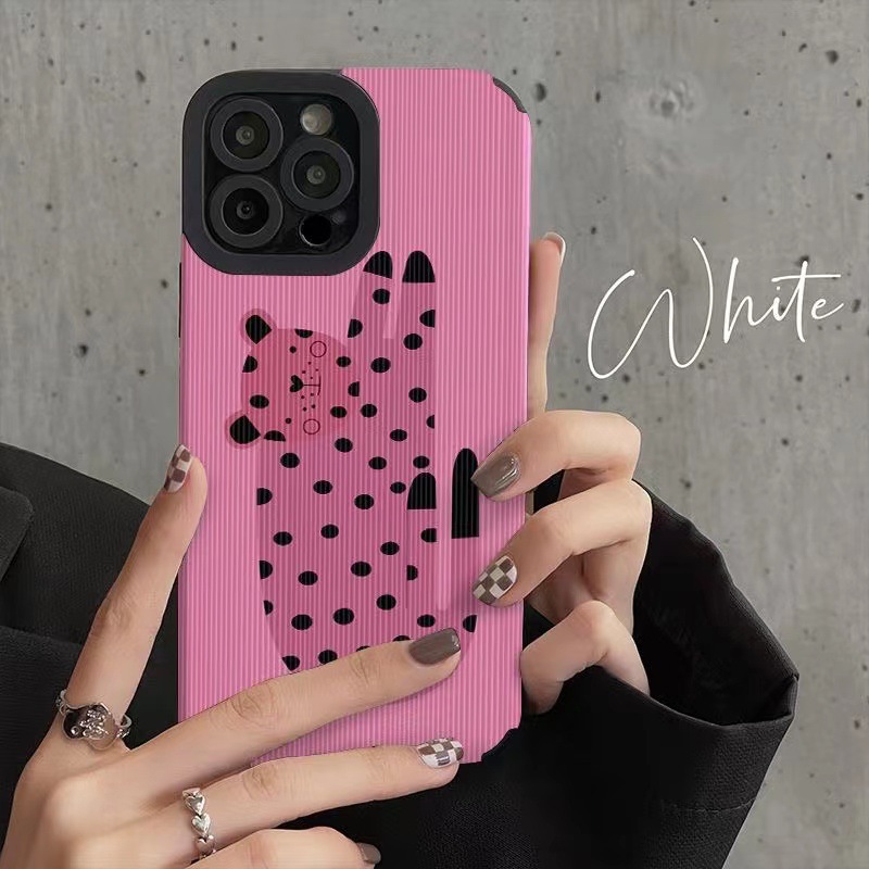Rose Red Leopard Phone Case For Iphone, Stylish Protective Cover_voghion.com