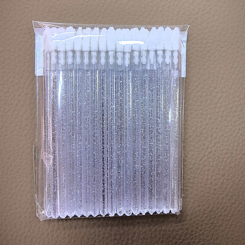 Pinceles flocados para labial 50 piezas de plástico y nylon con mango corto para maquillaje de labios image 23
