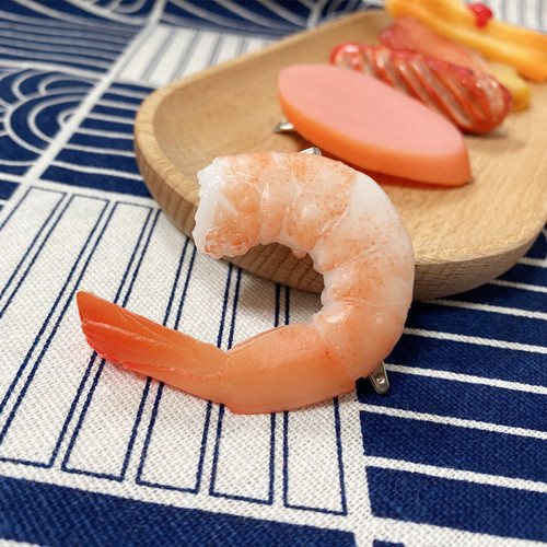 Creative simulation of shrimp and bacon sausages 3D three-dimensional ins wind clip food play fun funny hair accessories hairpin for women