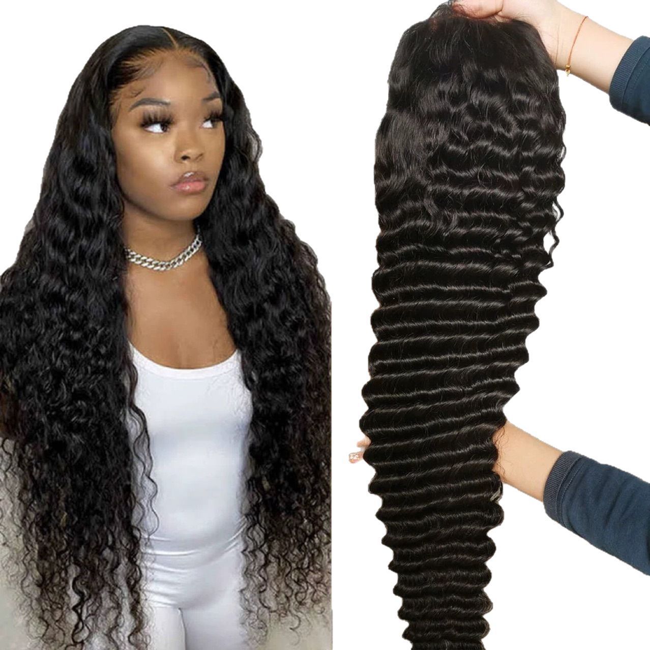 Procesamiento de fuentes de comercio exterior, cabello largo y pequeño, cabello rizado, cabello real, capucha de encaje, peluca de moda europea y americana