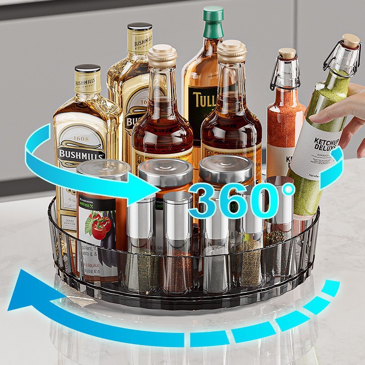 Caja de almacenamiento de condimento multifuncional para estante de condimento rotatorio de cocina para mesa