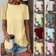 2025 spring and summer Europe and the United States cross-border Amazon independent station new women's fashion casual solid color short sleeve round neck T-shirt