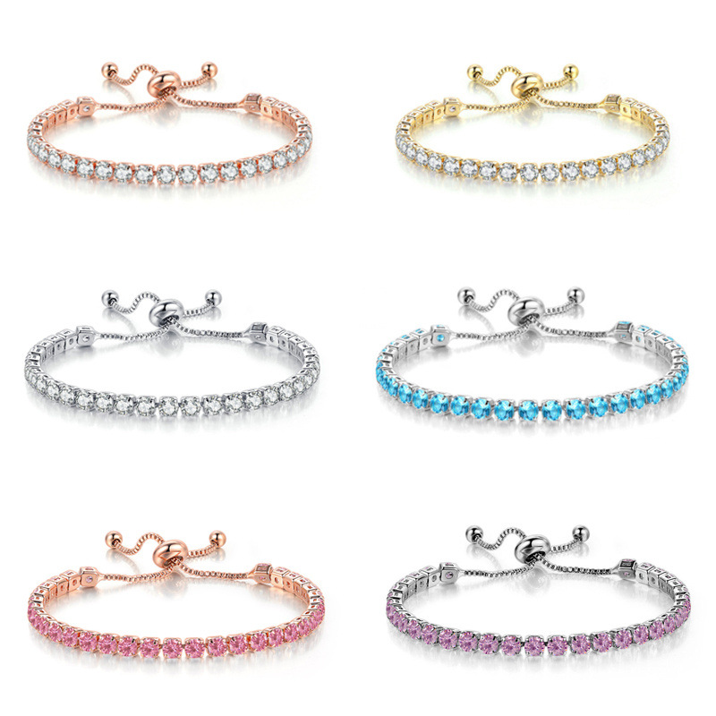 Simple Style Round Copper Plating Inlay Zircon Bracelets 1 Piece