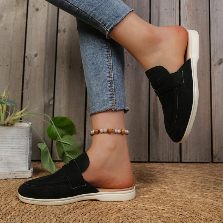 Women's Plus Size Flat Sandals, 2026 Summer New Style, Closed Toe, Retro, European And American Style Fashionable Sandals For Women._vogvips.com