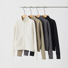 简约立领休闲外套女2025秋冬新款显瘦百搭保暖拉链开衫长袖上衣