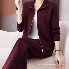 加绒加厚运动套装女秋冬2025新款洋气减龄显瘦妈妈休闲服两件套女