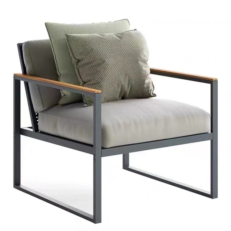 Sofá de aleación de aluminio al aire libre nórdico terraza villa muebles departamento de ventas residencial sofá de acero inoxidable combinación al aire libre