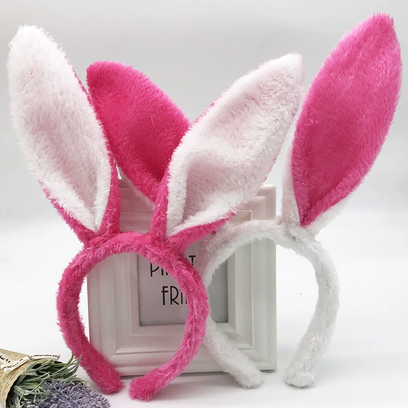 Plush rabbit, headband, hair accessory for adults, human head, halloween