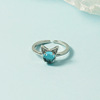 Cute universal ring with stone, moonstone, on index finger, Birthday gift