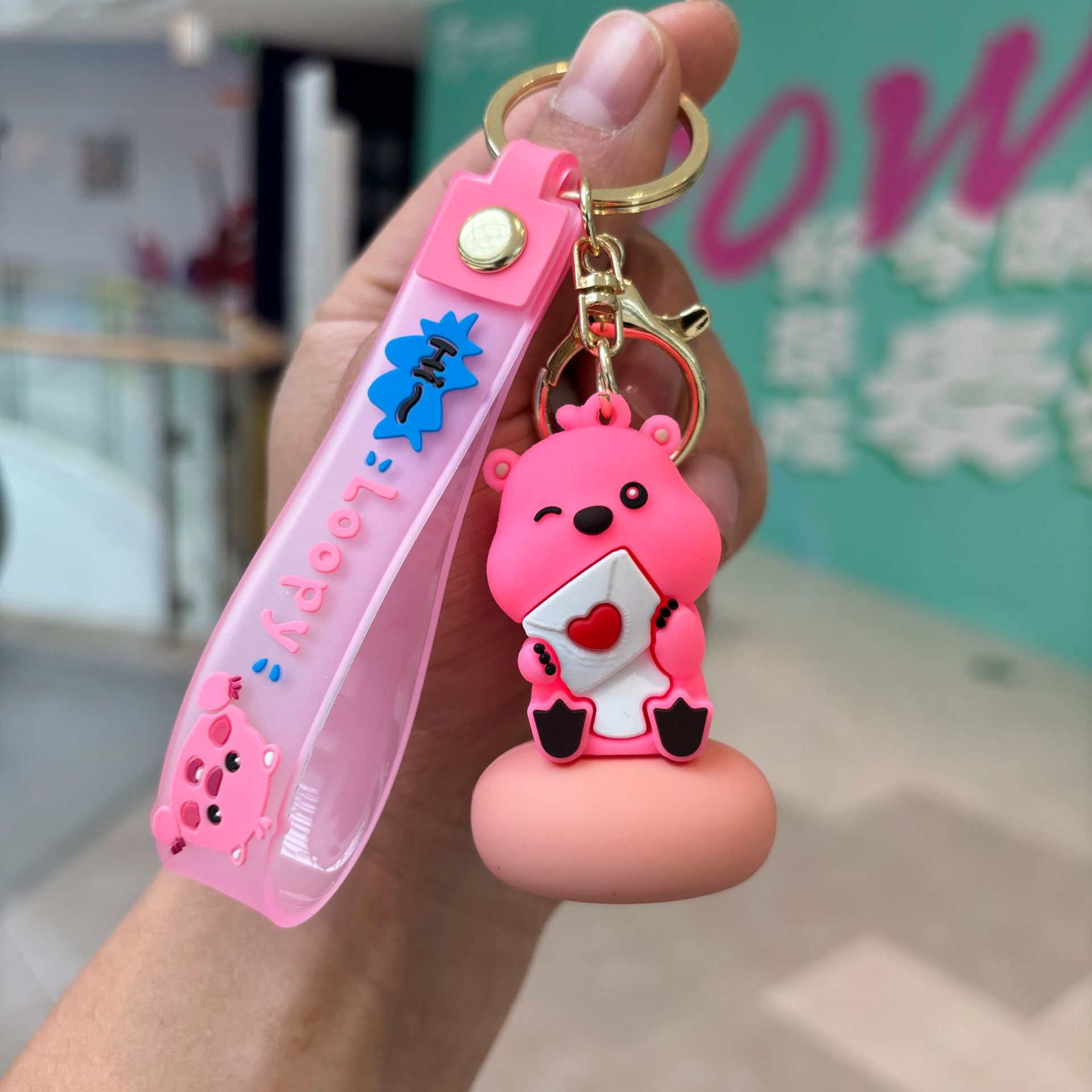Caricatura pequeño castor llavero colgante bolsos de automóvil llavero muñeca llavero pequeño regalo al por mayor