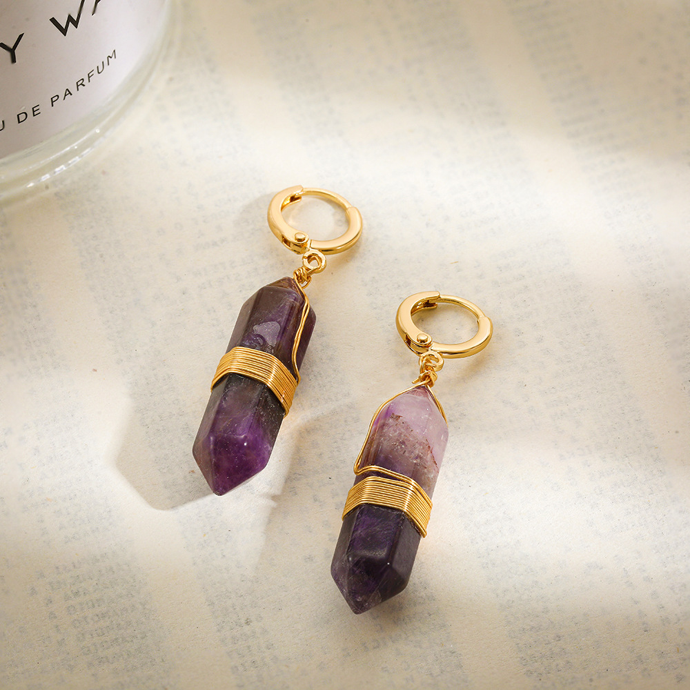 10g Weight Alloy Ear Needle Material Natural Stone Inlay Material Drop Earrings Classification 1 Pair Quantity Holiday, Daily Occasion Alloy Material Solid Color Pattern Women's Gender Inlay Design Simple Style, Classic Style Style 1 Pair Simple Style Classic Style Solid Color Inlay Alloy Natural Stone Drop Earrings 6