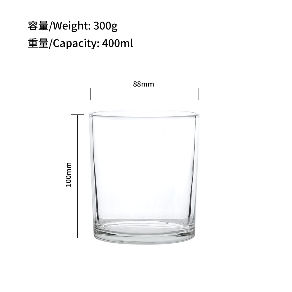 Hot sale Amazon de alta calidad vidrio transparente vela taza taza de frasco de frasco de frasco de frasco 80 90