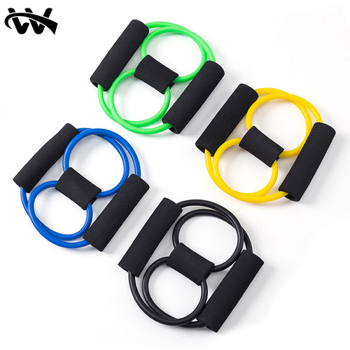 跨境批发8字拉力器多功能美背训练拉力绳家用瑜伽健身开肩拉力器