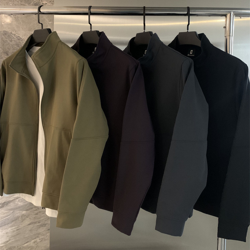 Mountain Style Outdoor Goods! Washed Migge Fabric Autum New Wrinkled Knitted Men's Stand Collar Jacket Mountain Style Outdoor Goods! Washed Migge Fabric Autum New Wrinkled Knitted Men's Stand Collar Jacket