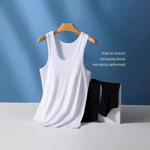 Cross-border American Men's Pure Cotton Summer Vest Sports Slim-fit Hurdle Top Fitness Youth Undershirt Base Shirt