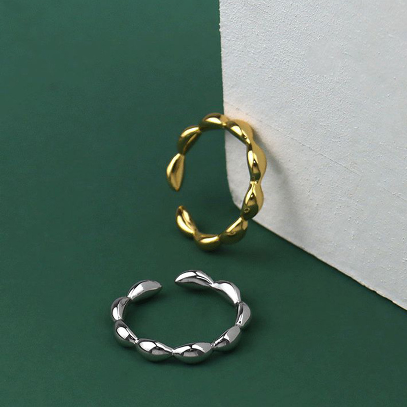 Korean version of the oliveshaped ring design sense geometric open ring wholesalepicture14