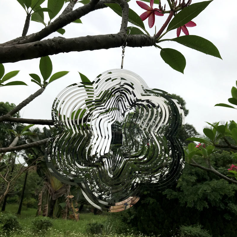 Vacation Star Flower Stainless Steel Wind Chime Wall Art display picture 3