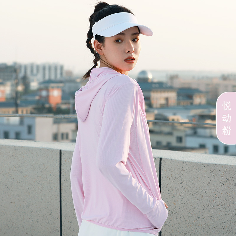 Verano nuevo abrigo de protección solar con capucha delgada ropa de protección solar al aire libre de manga larga jacquard transpirable secado rápido ropa de protección solar