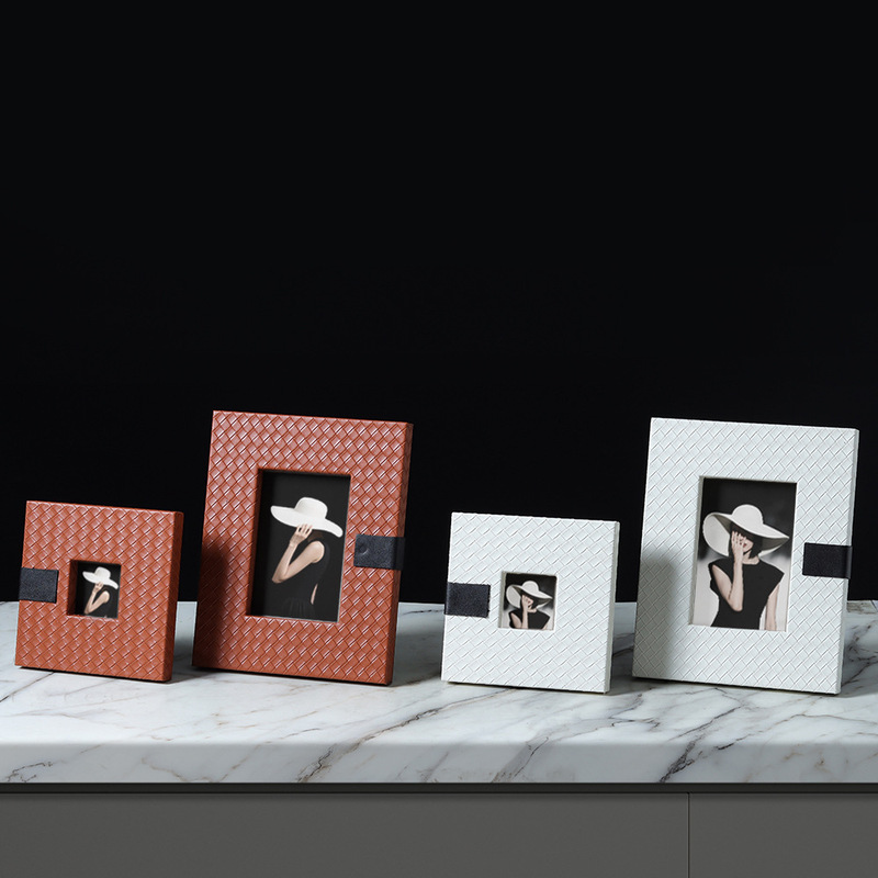High-End Leather Woven Photo Frame Picture Frame Table Decoration Bedside Table Desk Tv Cabinet Desktop Home Accessories Supplies High-End Leather Woven Photo Frame Picture Frame Table Decoration Bedside Table Desk Tv Cabinet Desktop Home Accessories Supplies