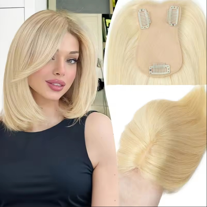 Wig for Women to Cover Gray Hair, Full Human Hair Machine-Tied with K Edge, Wig Bangs, 3 Card Women's Hair Replacement Wig for Women to Cover Gray Hair, Full Human Hair Machine-Tied with K Edge, Wig Bangs, 3 Card Women's Hair Replacement